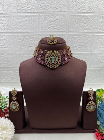 Alisha Victorian Premium Choker Set