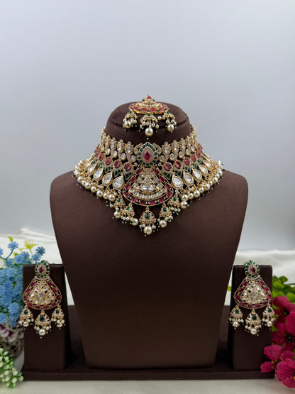 Jivika Moissanite Choker Necklace Set