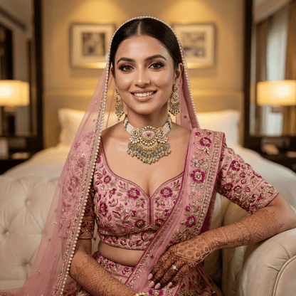 Revathi Premium Antique Gold Necklace Set - Choker