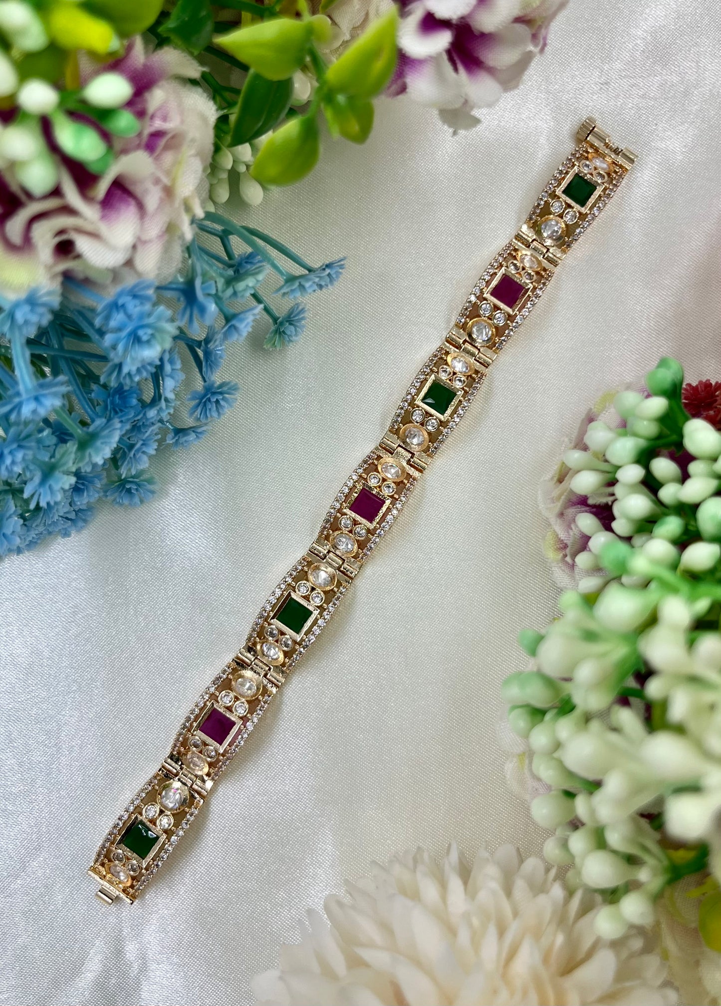 Sarita Moissanite Kundan Bracelet