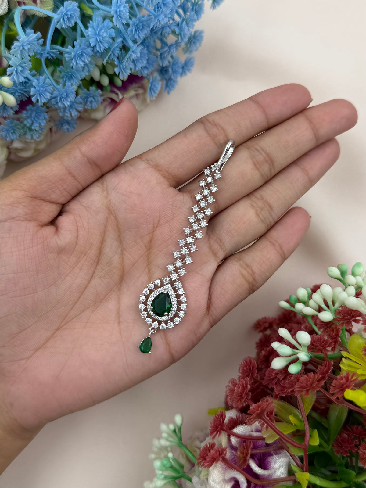 Crystal American Diamond Mang Tika