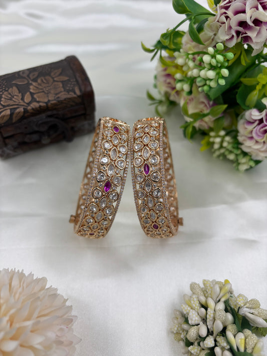 Rubina Moissanite Kundan Bangles