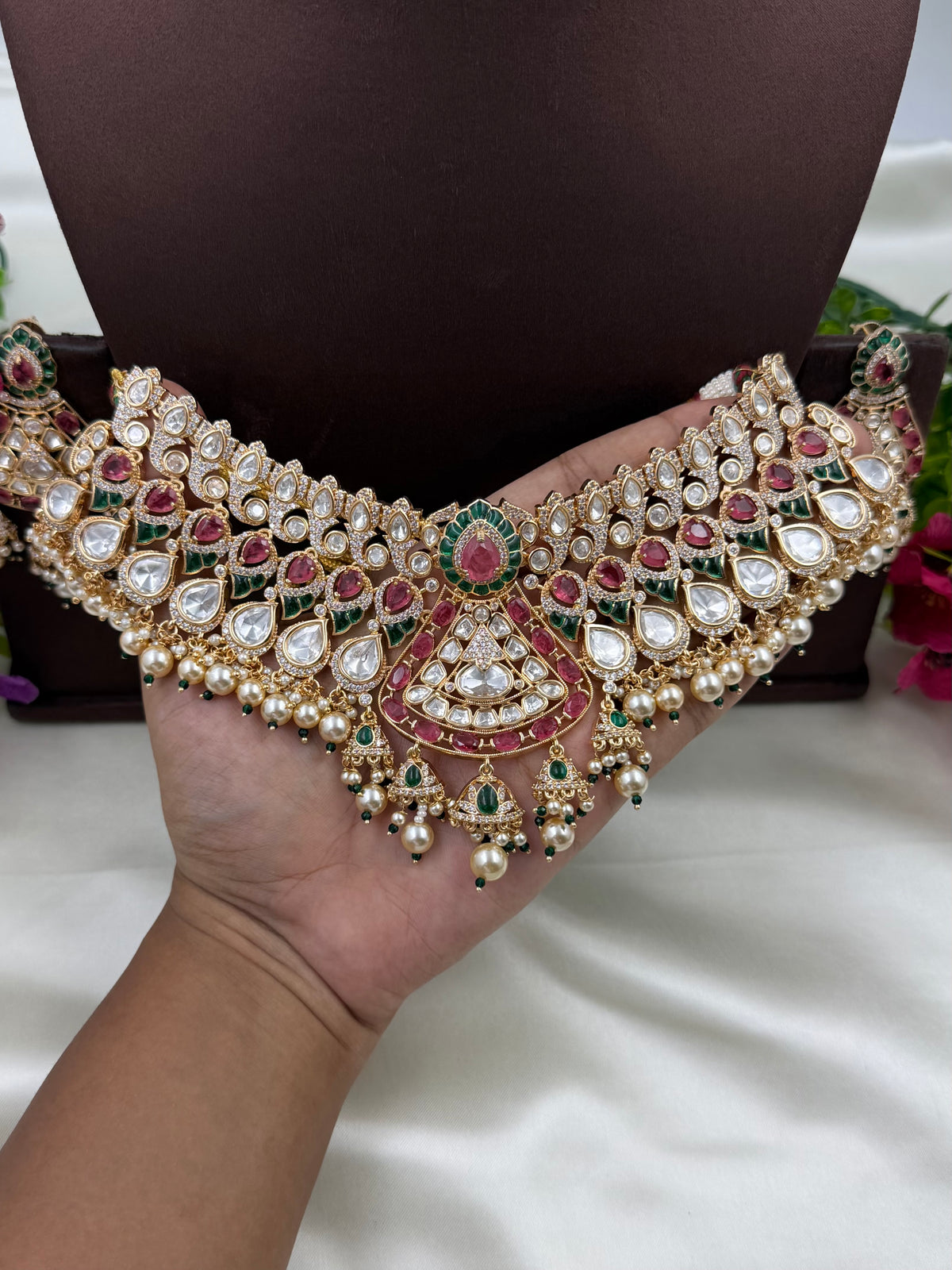 Jivika Moissanite Choker Necklace Set
