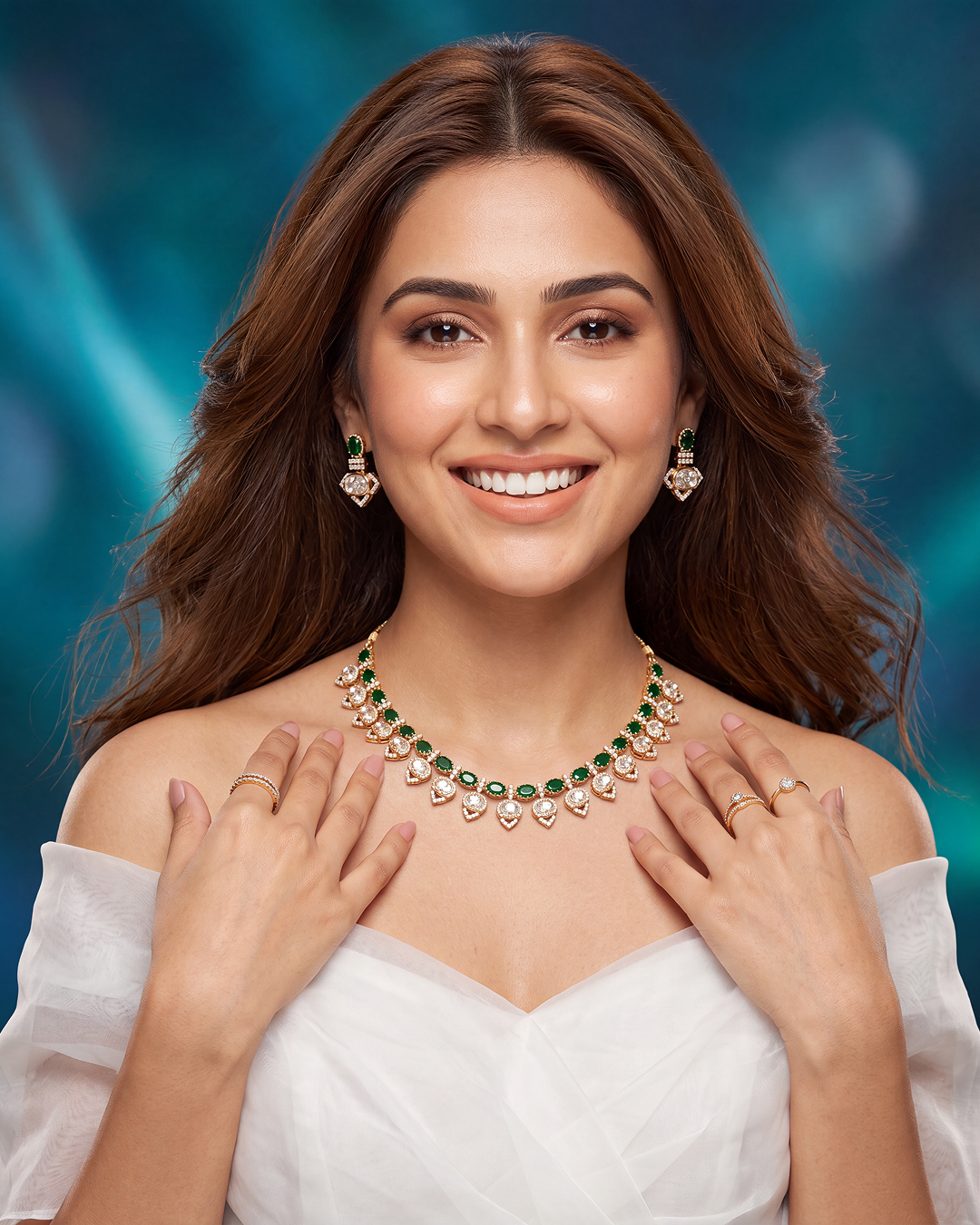 Uma Moissanite Delicate Necklace Set