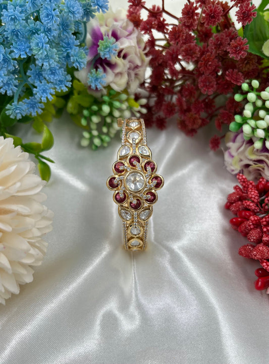 Lustra Moissanite Kundan Bracelet (Openable)