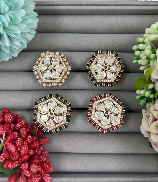 Haath Phool Moissanite Ring