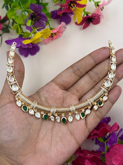 Diya Moissanite Hasli Necklace Set