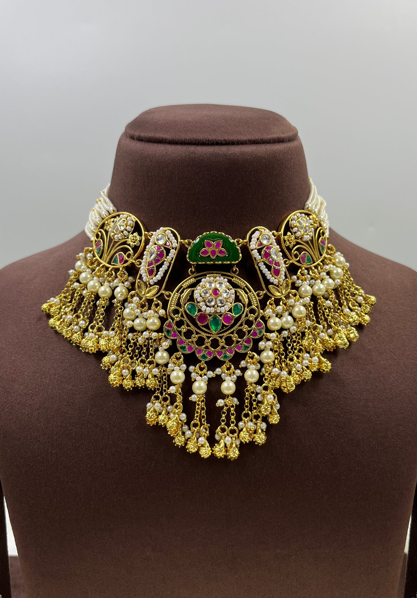 Khushi Pachi Kundan Necklace Set