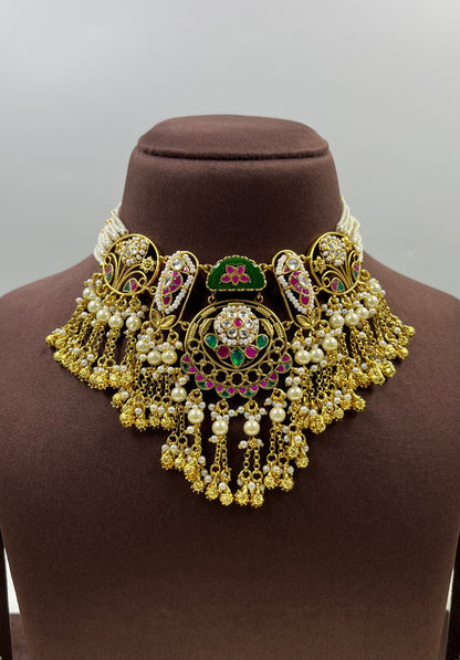 Khushi Pachi Kundan Necklace Set