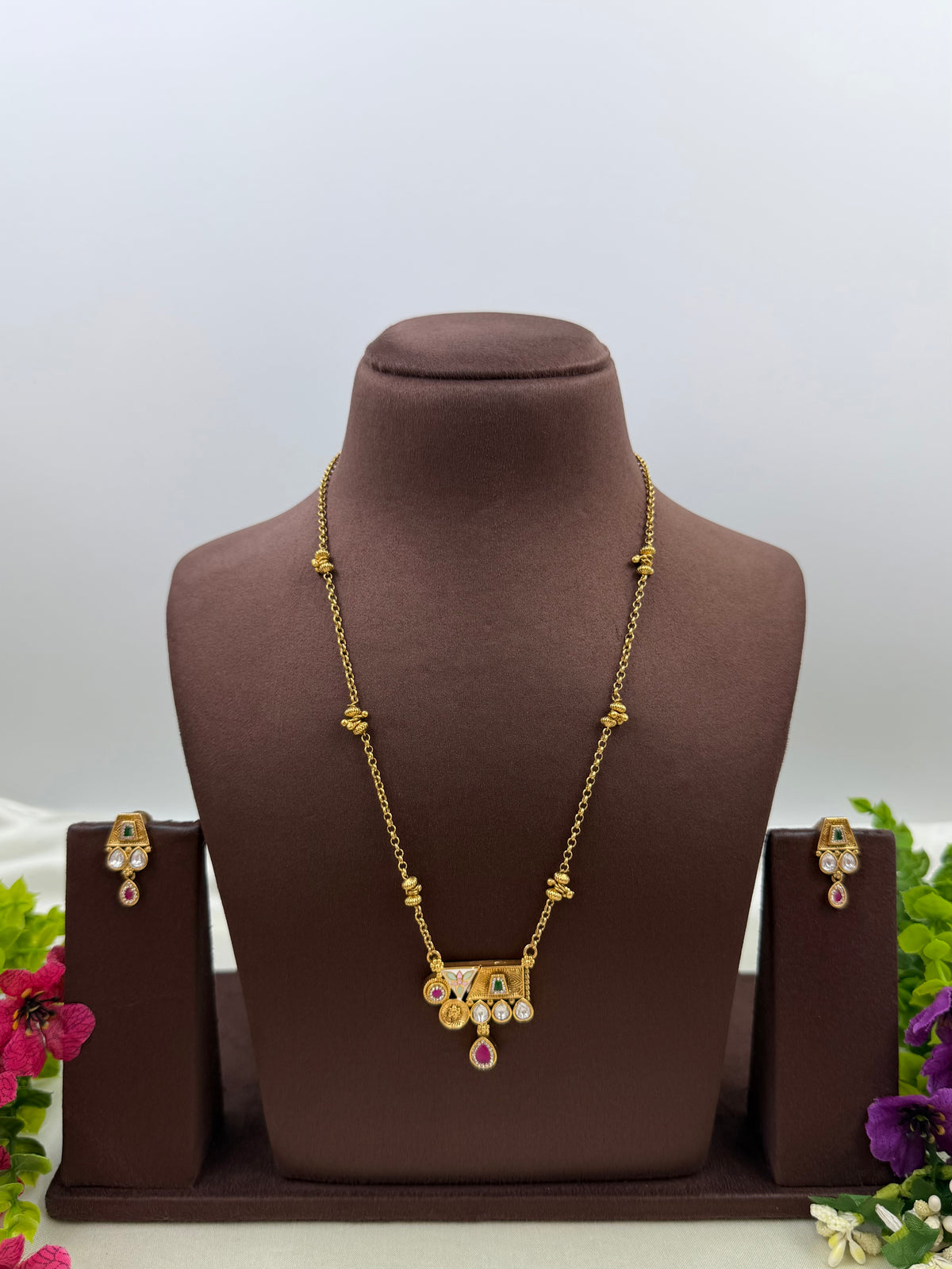 Sakshi Chorski Delicate Semi Long Necklace Set