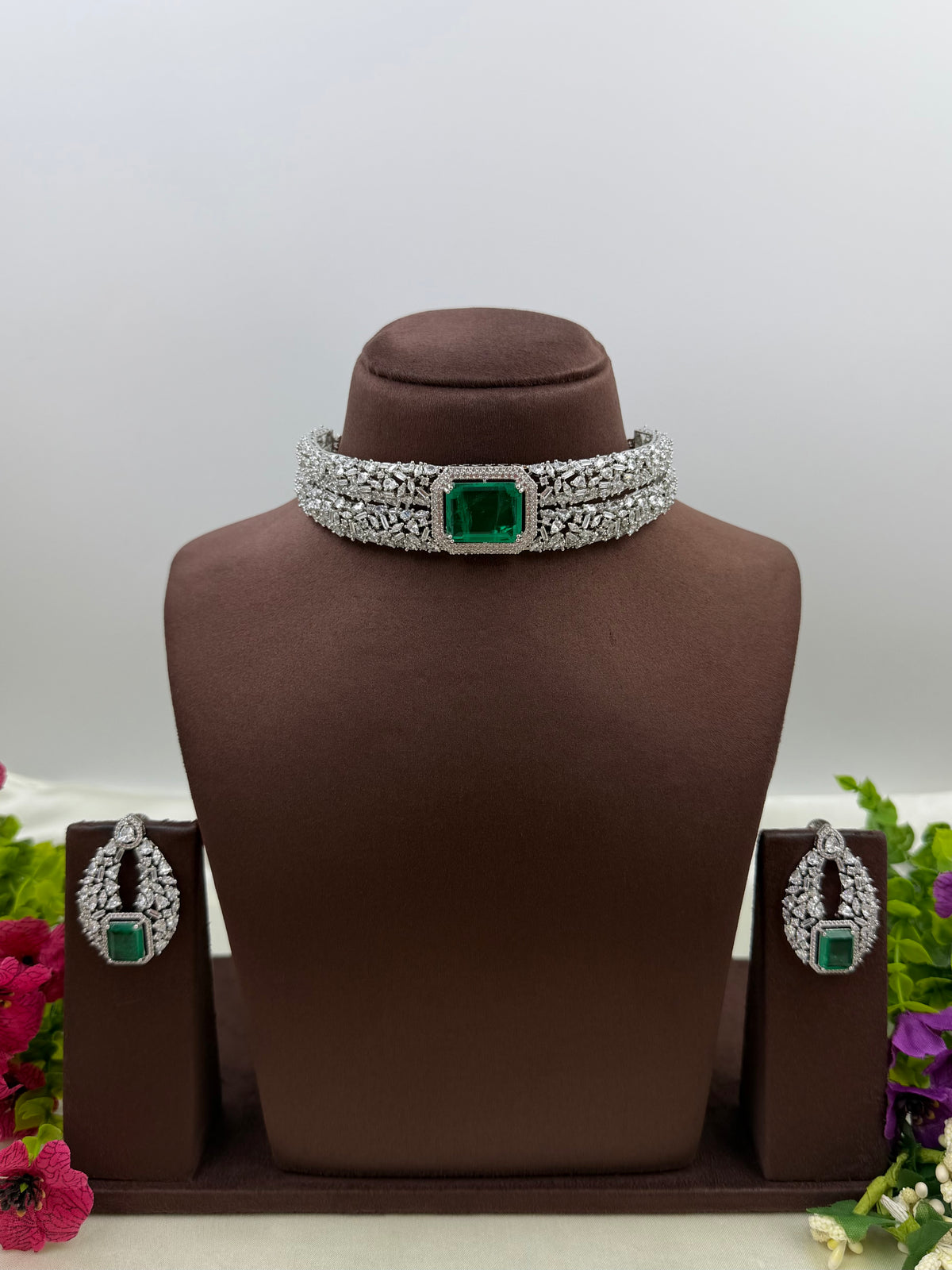 Amanda American Diamond Choker Necklace Set