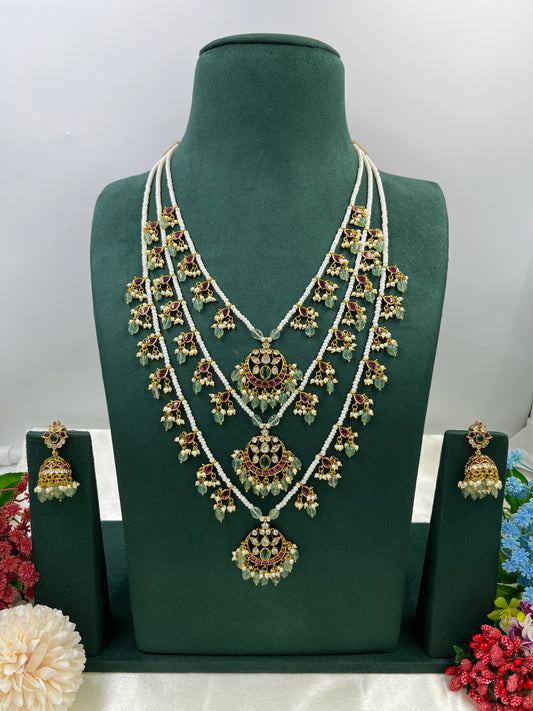 Haarika Tripal Layer Long Necklace