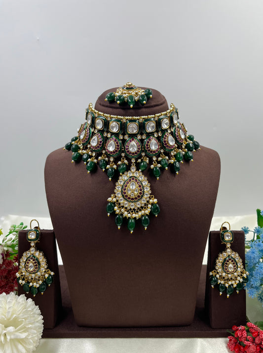 Anvi Polki Kundan Choker Necklace Set