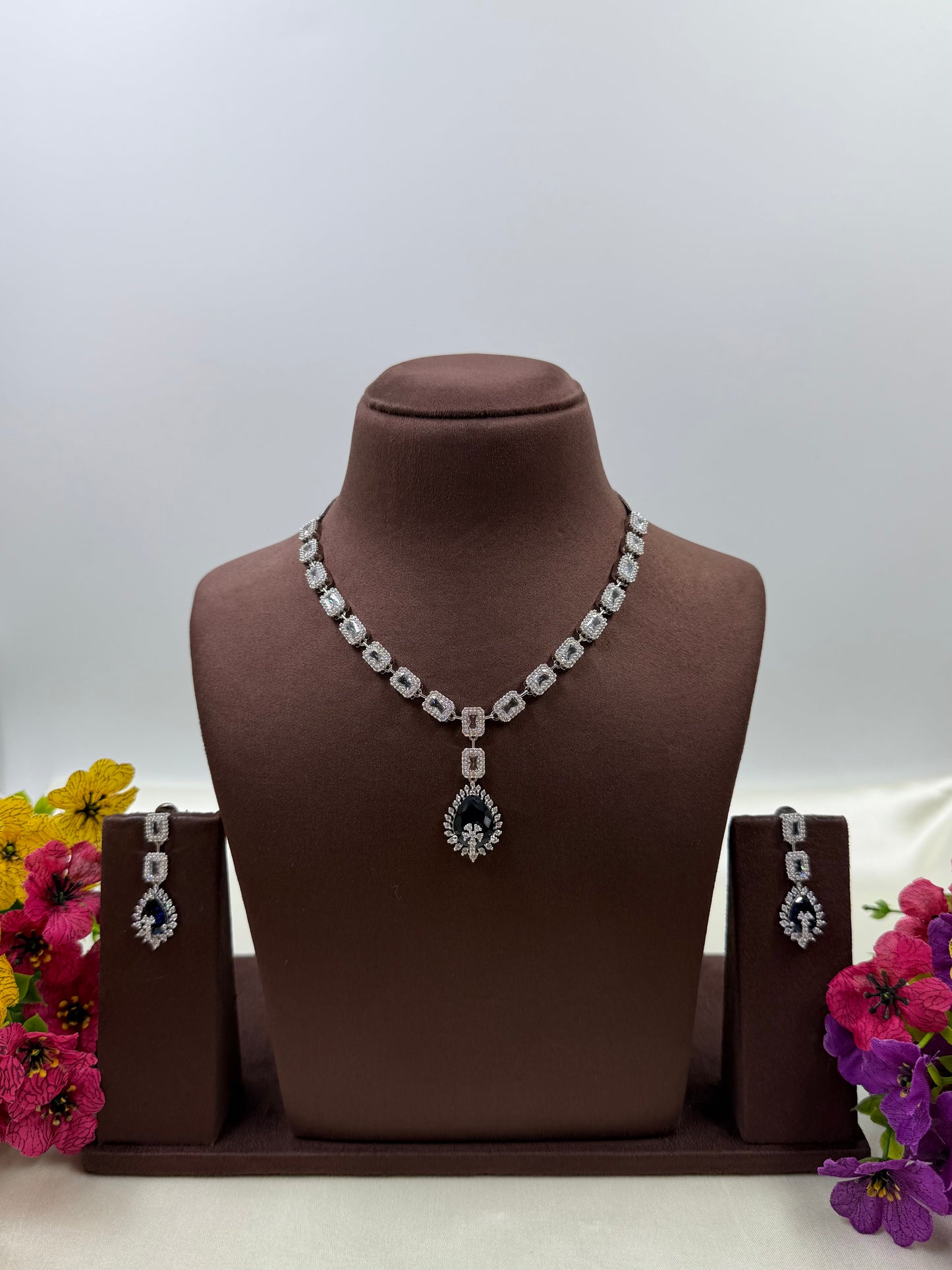 Suvarna Delicate American Diamond Necklace ￼
