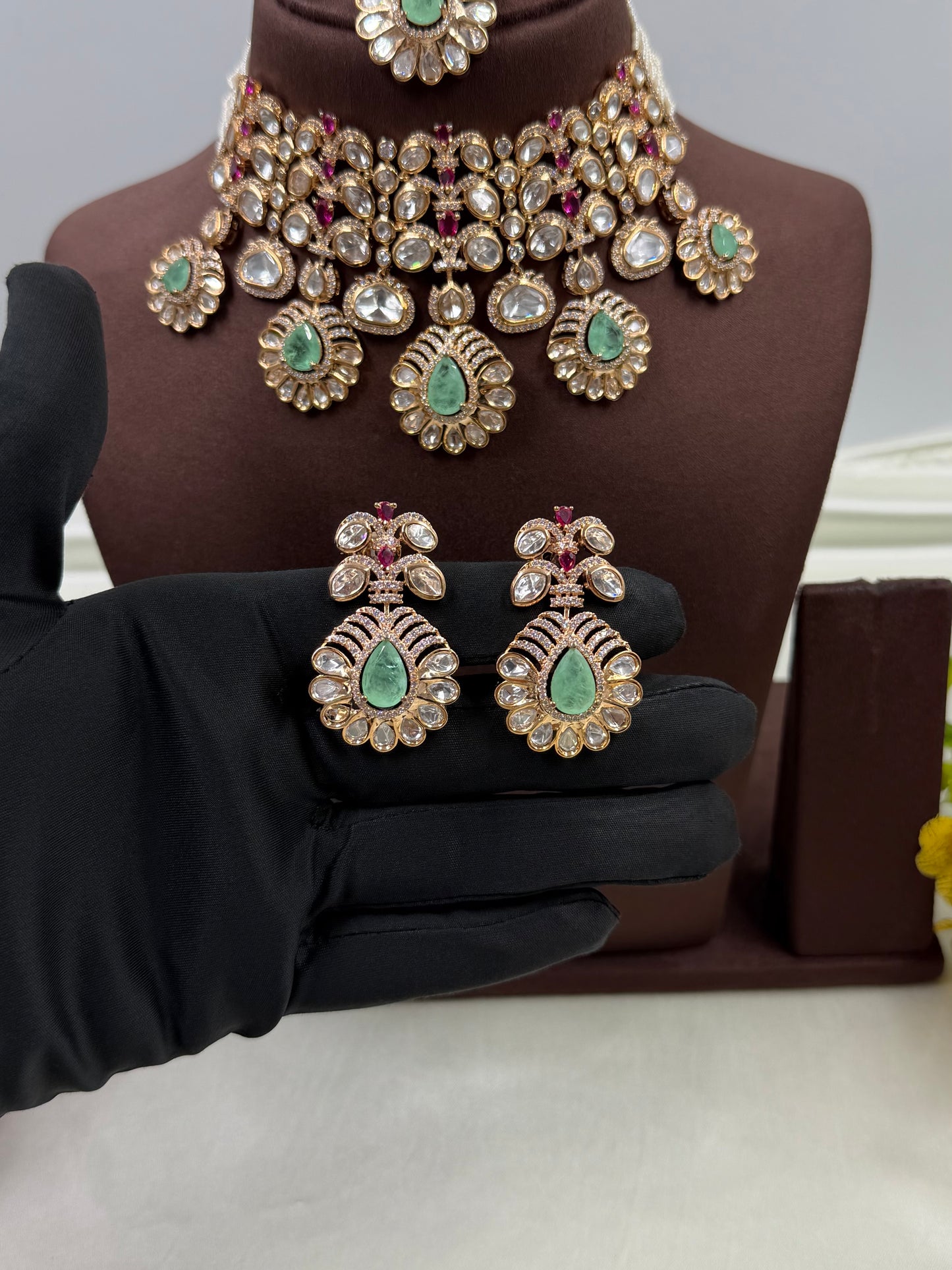 Gouri Moissanite Choker Necklace Set