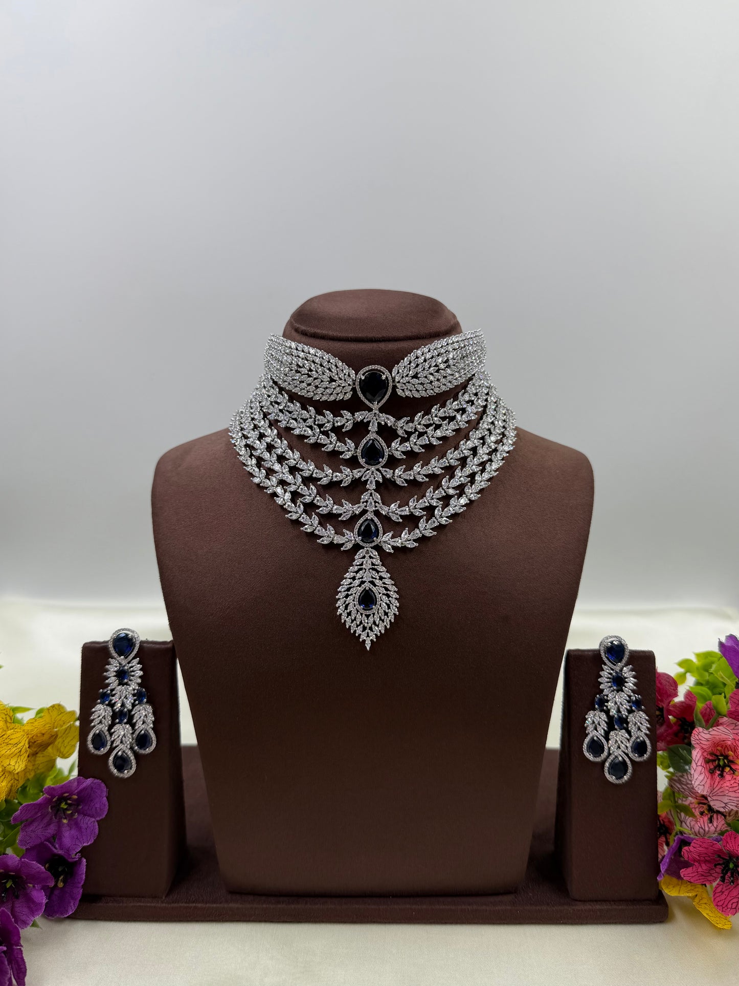 Aisha Premium American Diamond Choker Necklace