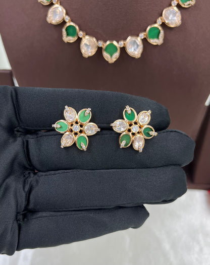 Mop Moissanite Kundan Necklace