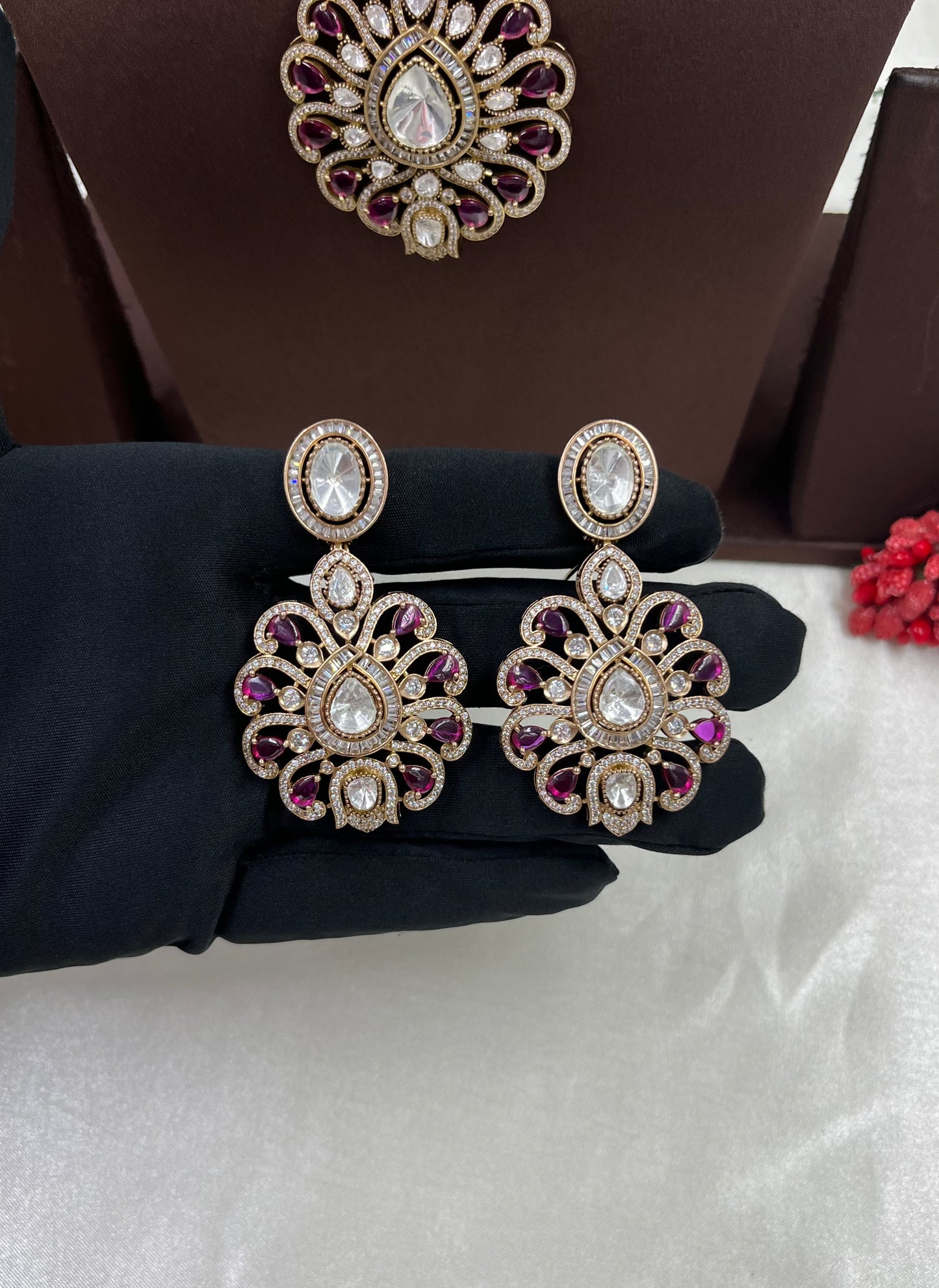 Razia Premium Moissanite Kundan Necklace