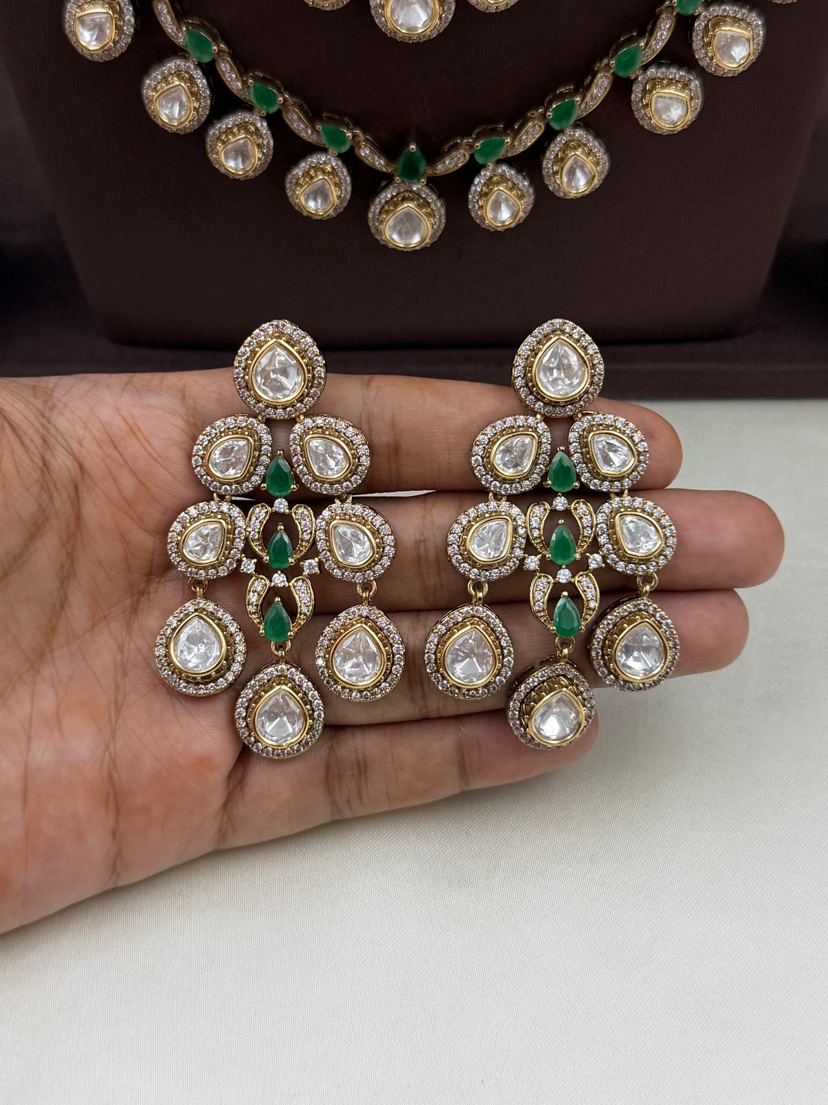 Parmeshwari Victorian Semi Long Necklace Set