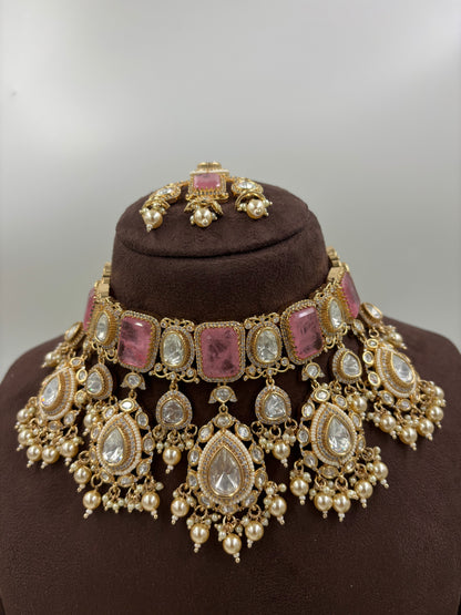 Mughal Meher Moissanite Kundan Necklace