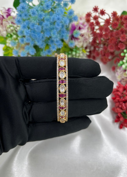Shine Moissanite Kundan Bracelet (Openable)