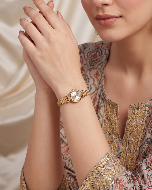 Tanvi Gold Stainless Steel Watch (Adjustable)