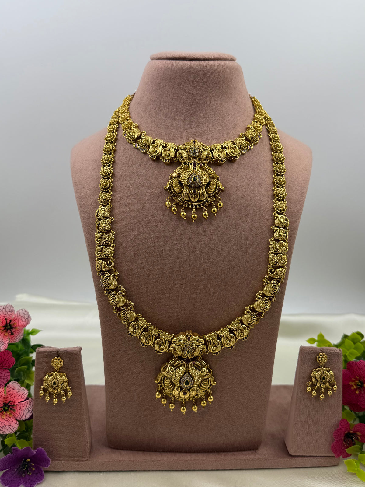 Aadhya South Traditional Combo Necklace Set