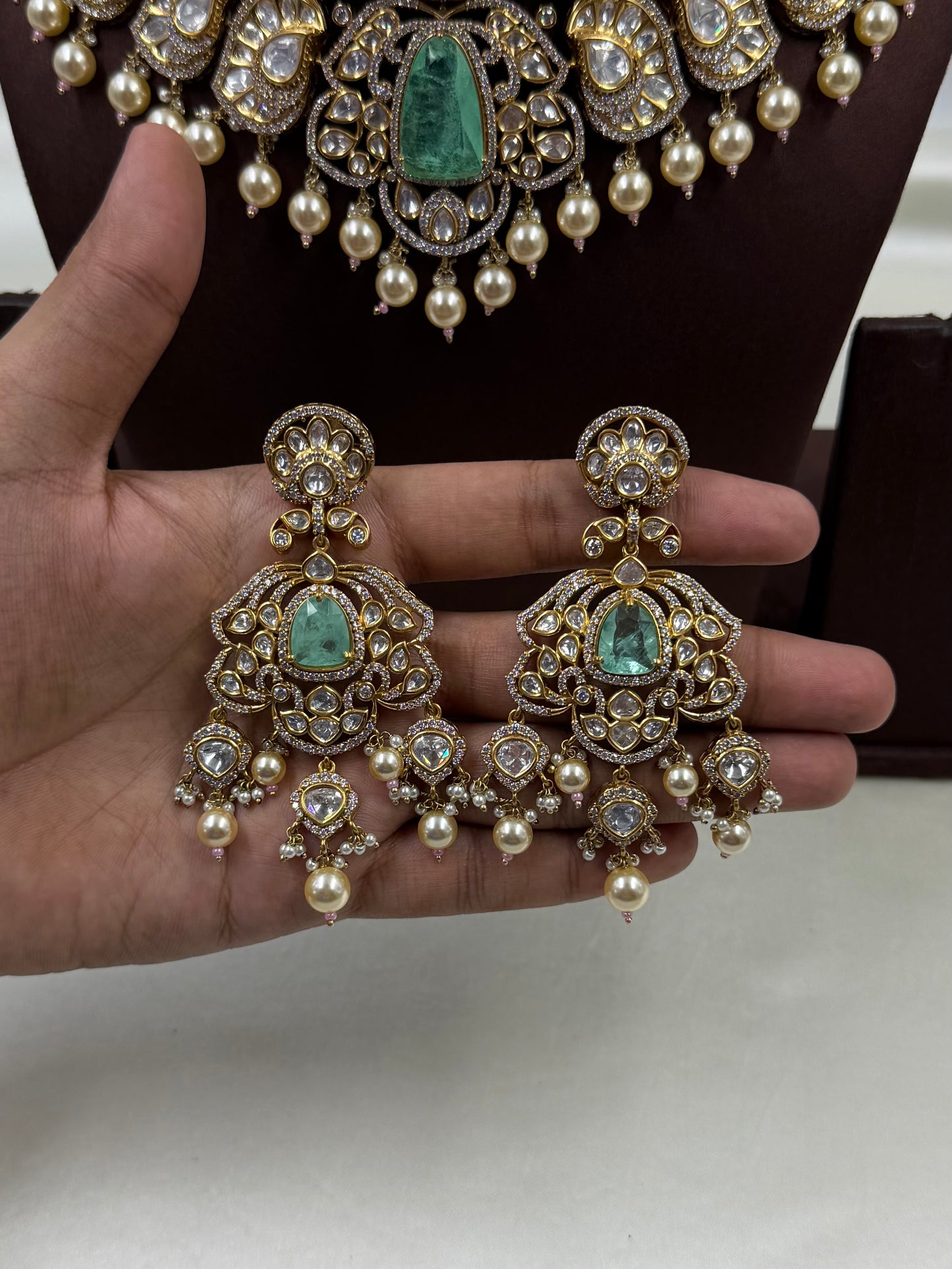 Tejaswini Victorian Moissanite Choker Necklace Set