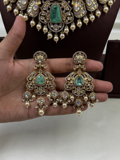 Tejaswini Victorian Moissanite Choker Necklace Set