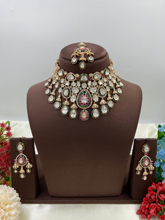Varnika Choker Moissanite Kundan Necklace
