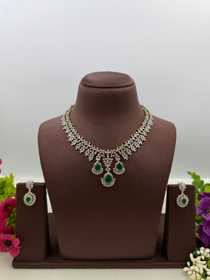 Nicole American Diamond Two Tone Delicate Necklace