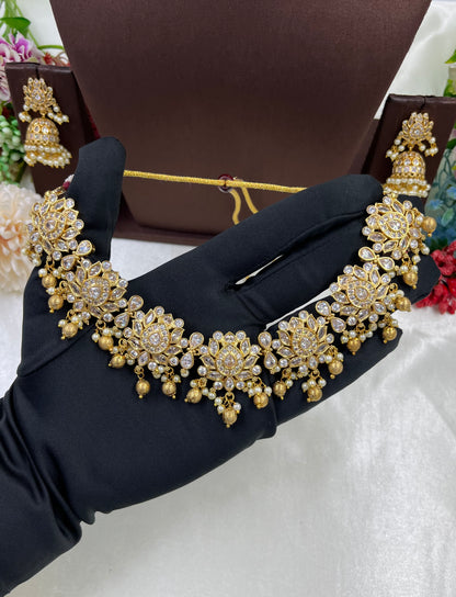 Wina Premium Antique Gold Necklace Set
