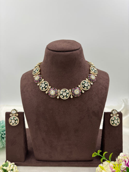 ZAYRA KUNDAN PREMIUM MOISSANITE NECKLACE deta