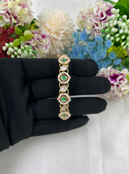 Riya Moissanite Kundan bracelet (Openable)