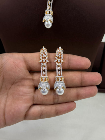 Leona American Diamond Necklace Set