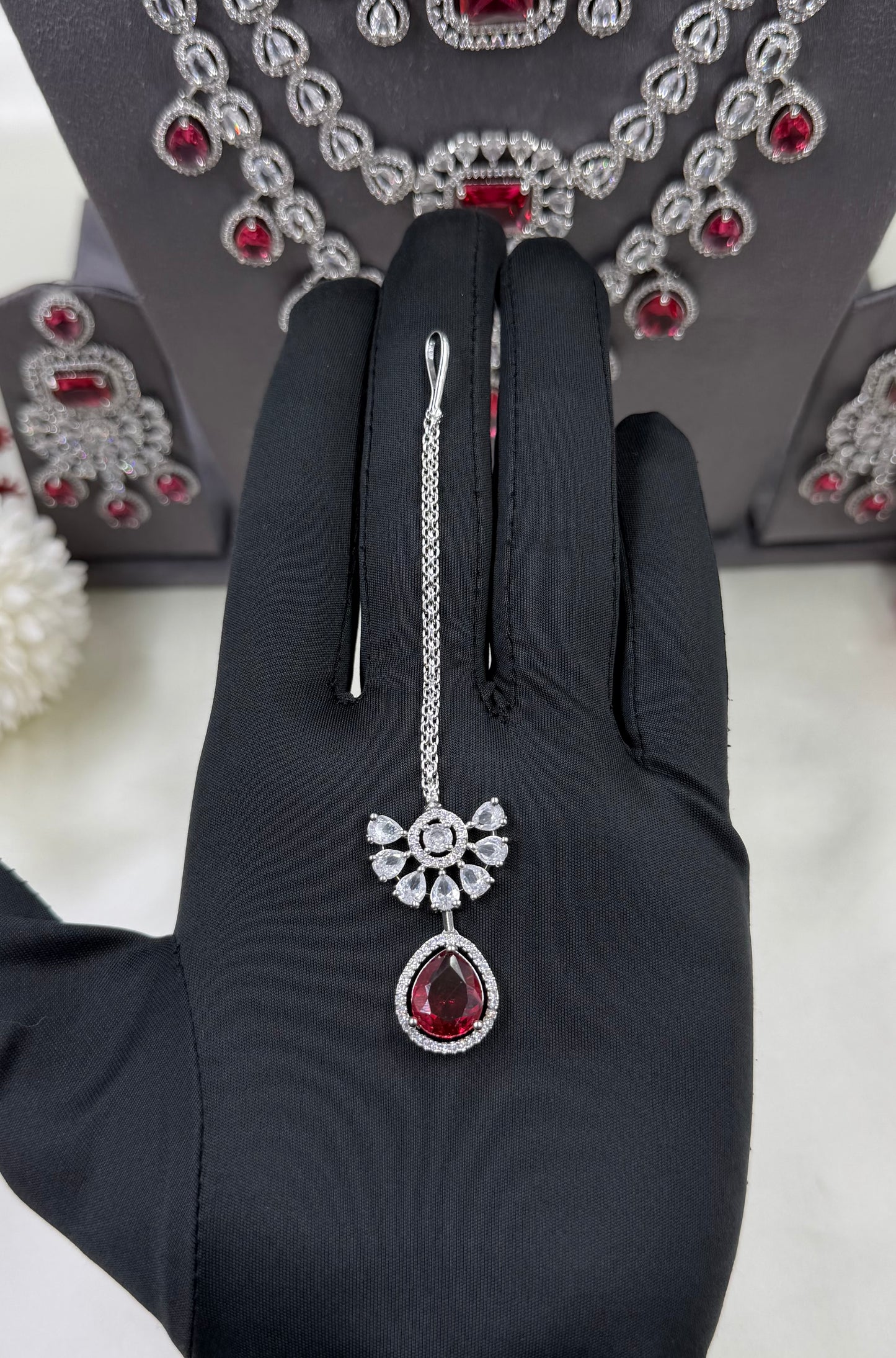 Chitra American Dimond Long Necklace Set