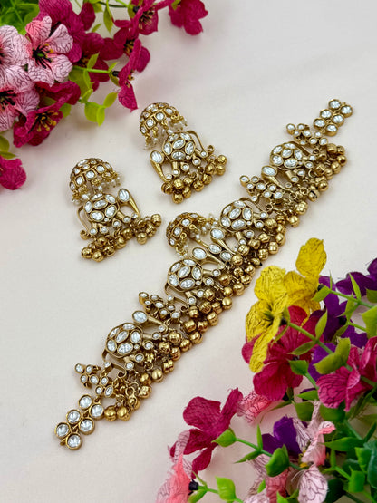 Vasudha Moissanite Polki Choker Necklace Set