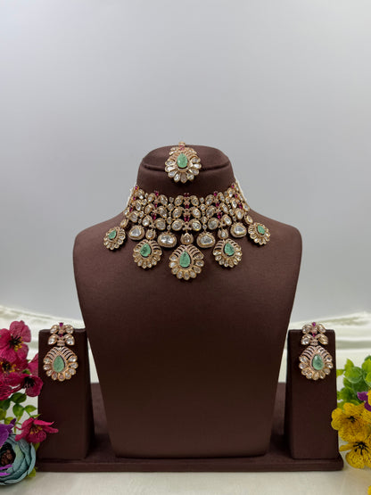 Gouri Moissanite Choker Necklace Set