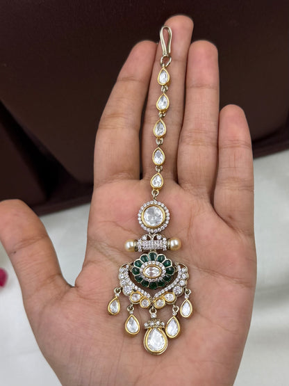 Unnati Mossonaite Victorian Choker Necklace Set