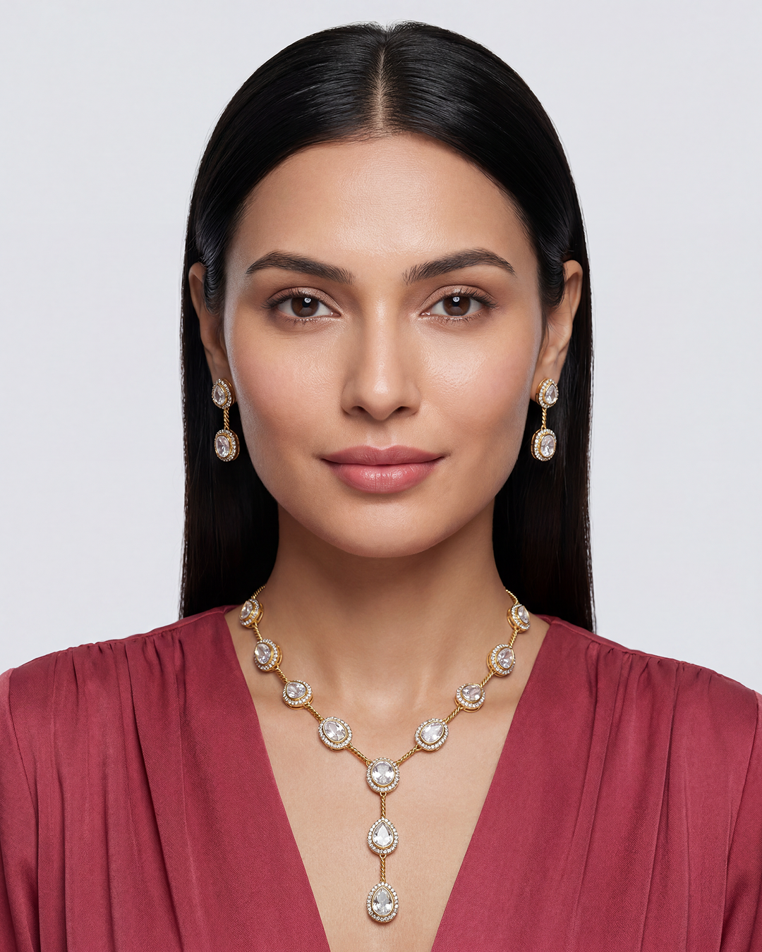 Meghana Victorian Delicate Drop Necklace
