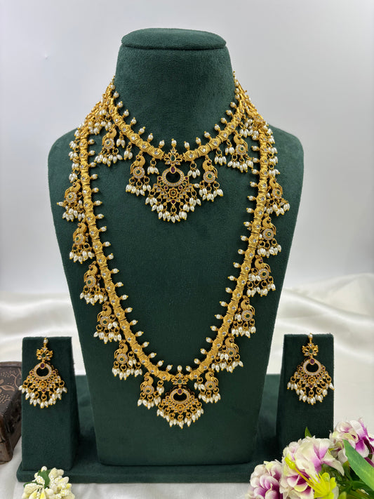 AMRAPALI TRADITIONAL GOLD PLATED COMBO SET