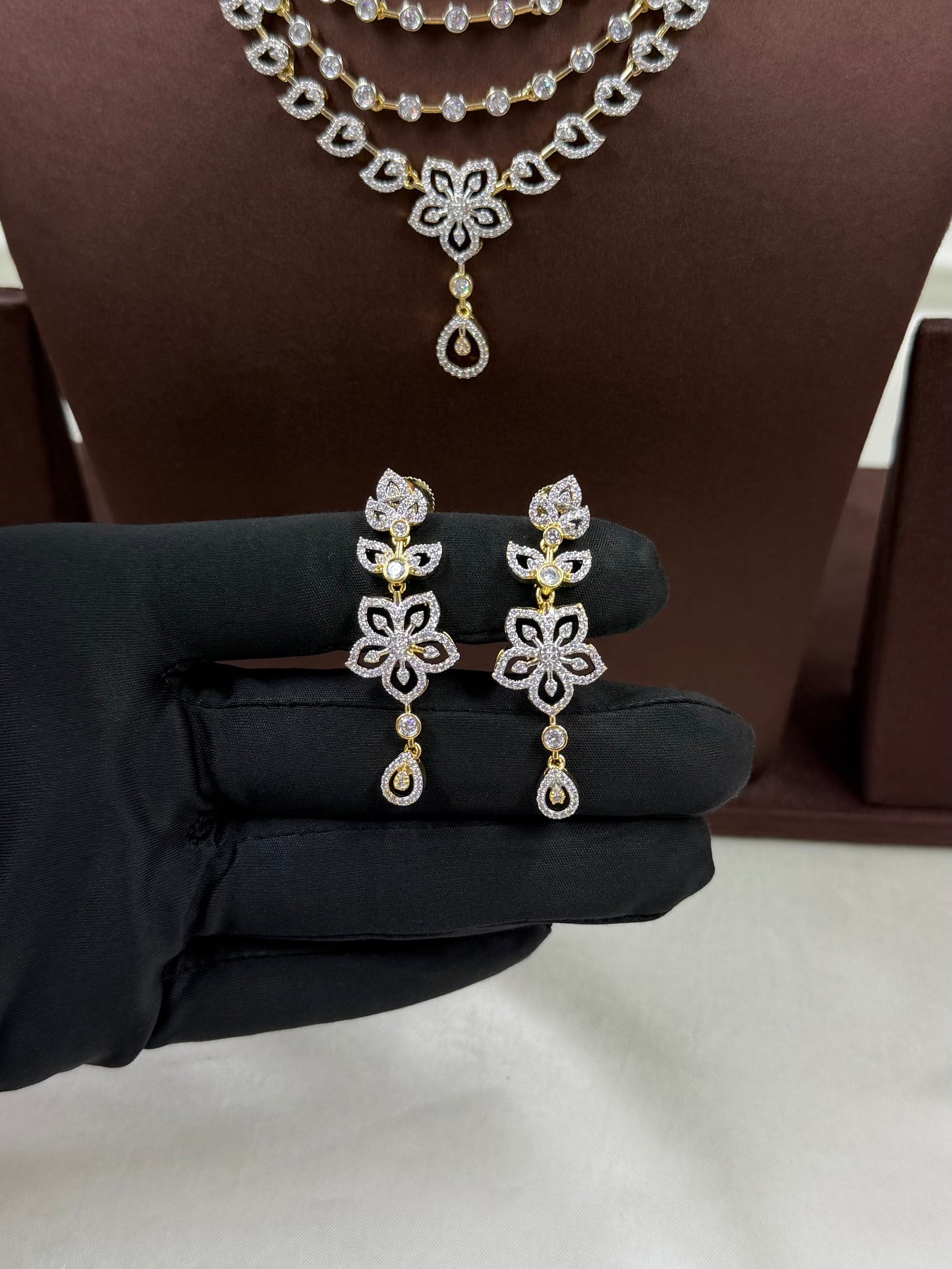 Aarohi Two-Tone Three Layer Necklace