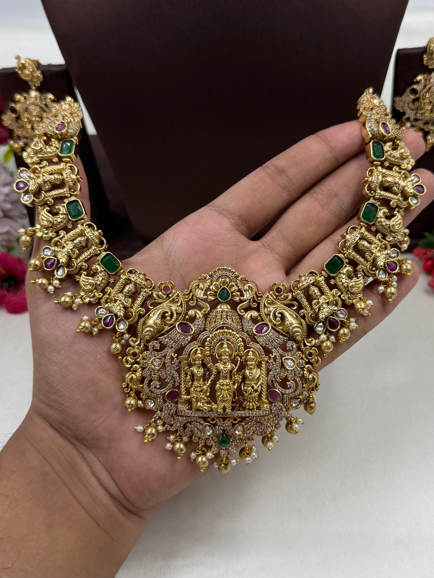 Anagha Premium South Indian Temple Necklace Set