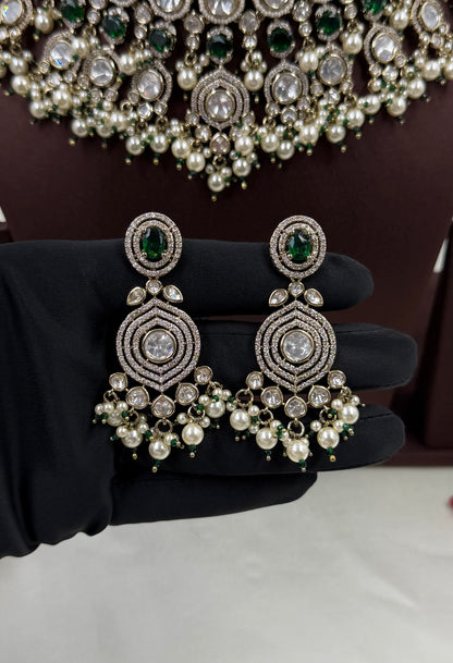 Veenita Victorian Moissanite Choker Necklace Set