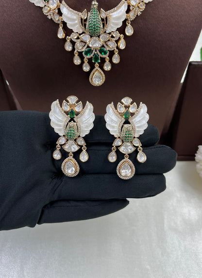 3D Peacock Moissanite Necklace