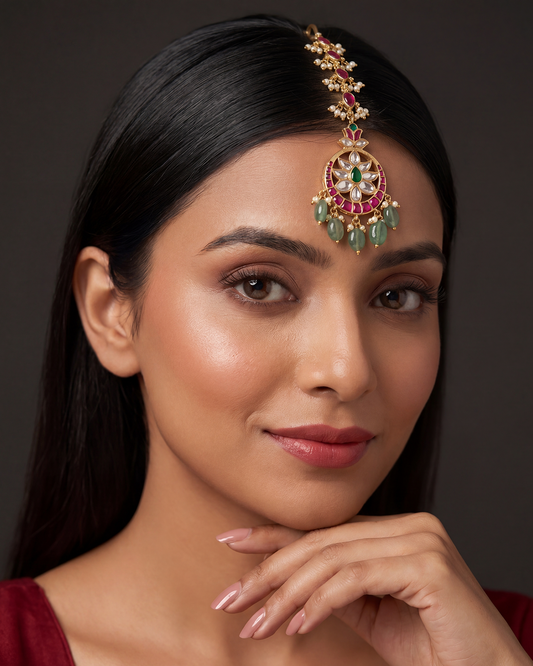 Malini Jadau Pachi Kundan Mang Tika