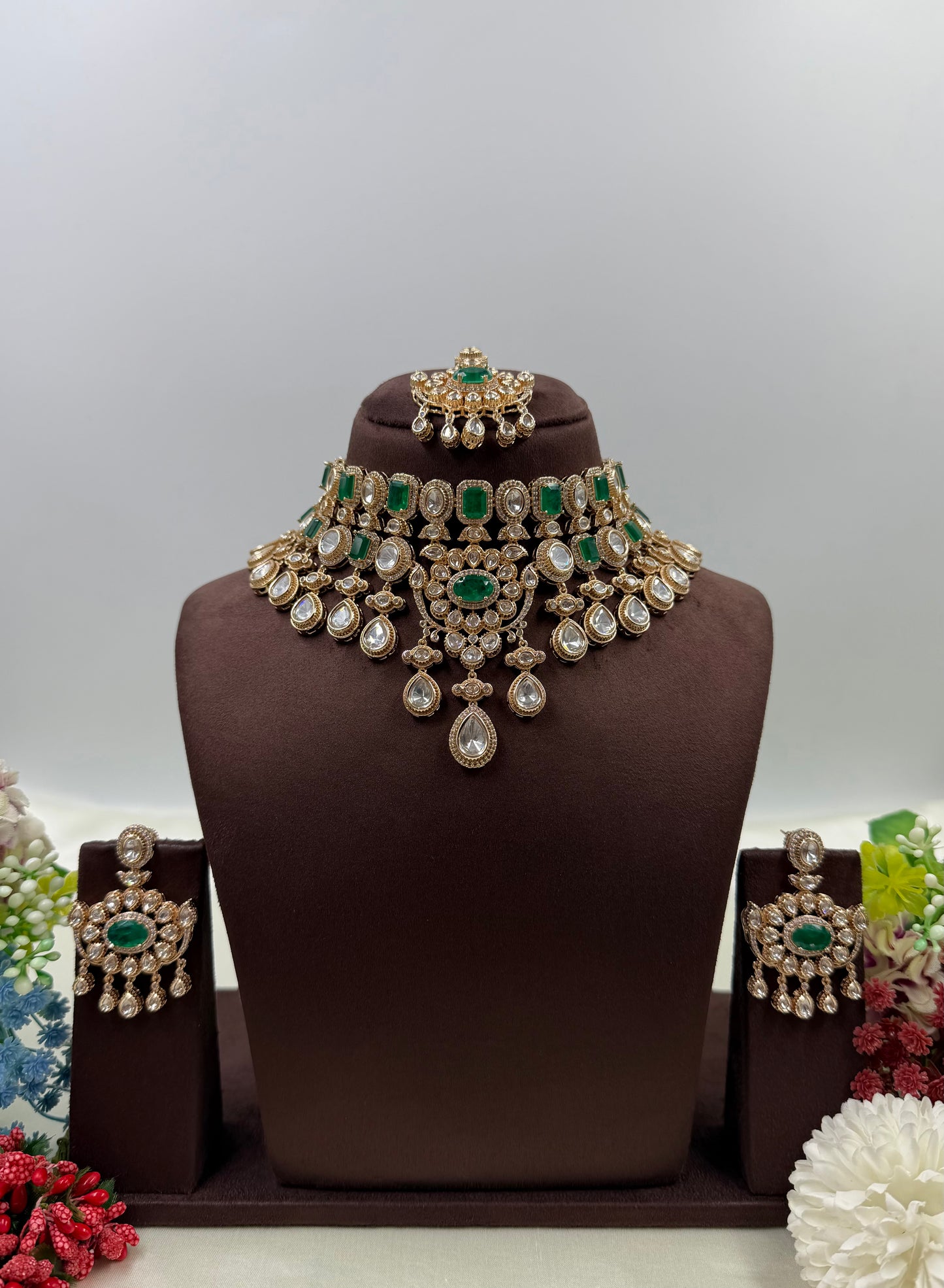 Charita Moissanite Premium Choker Necklace Set