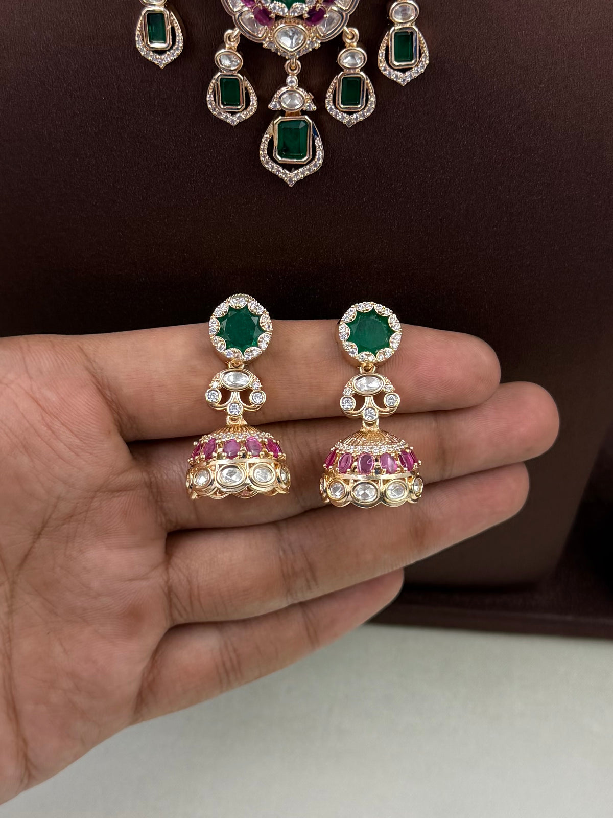 Shivani Premium Mossanite Necklace Set