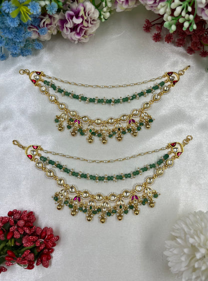 Juhi Pachi kundan Ear Chain