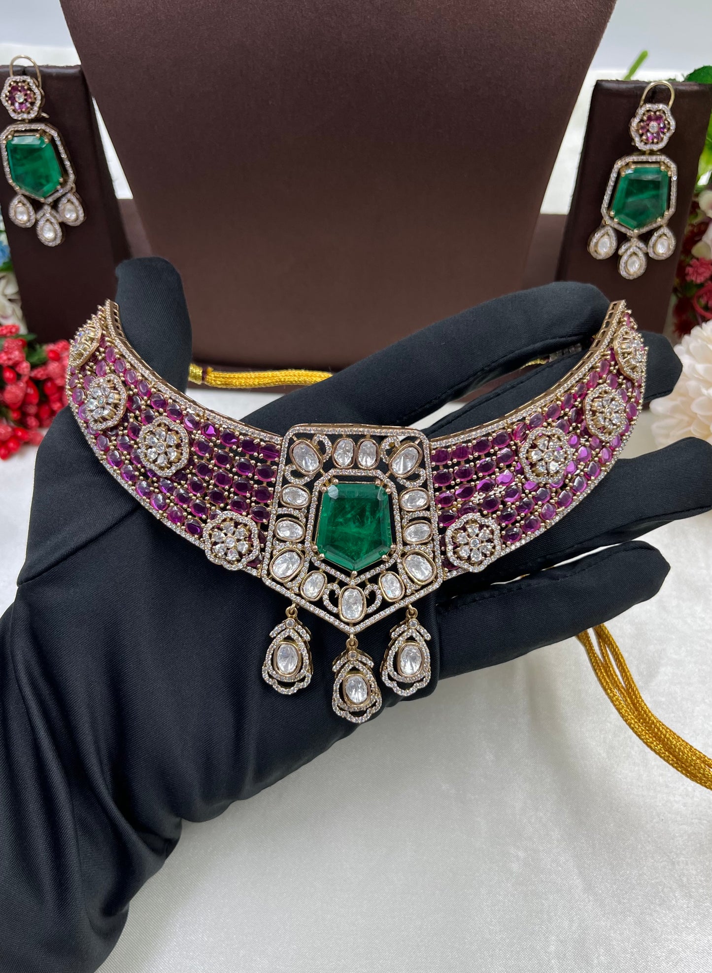 Kavya Moissanite Choker Necklace
